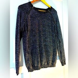 💕Silent Show Pick❤️ NWOT Simon Chang urban zipper crew neck knit sweater